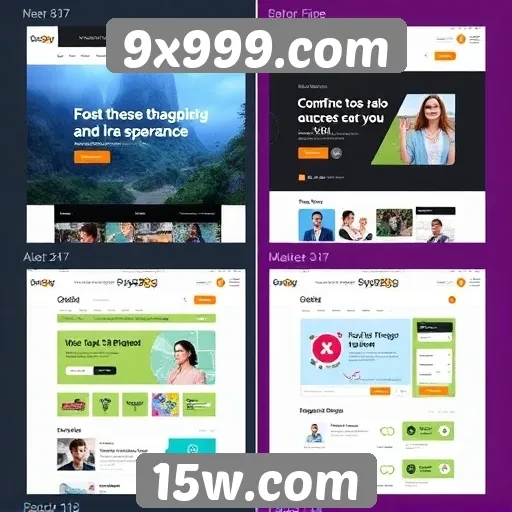 Evolução da interface do 9x999.com ao longo do tempo